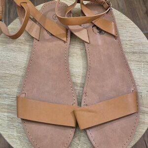 Brown Fray Flats - Size 9